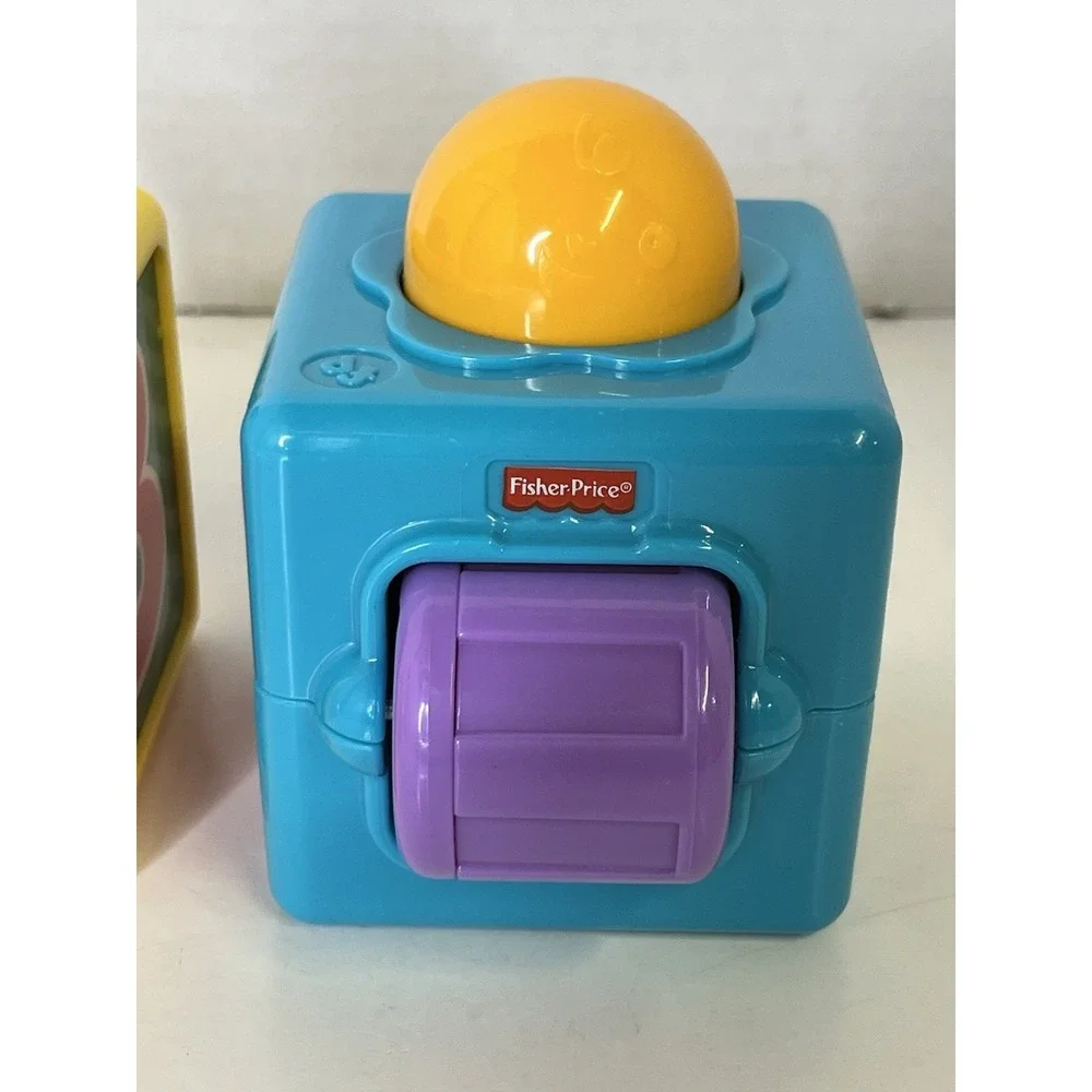 Fisher Price Bright Beginnings Action Stacking Activity Baby Blocks 123 ABC Toys